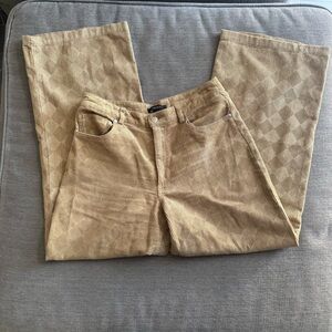 Wide Leg Argyle Corduroy Pants